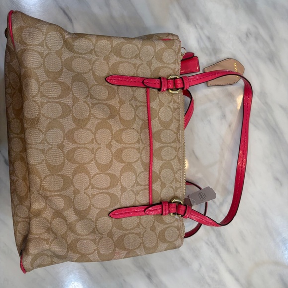 Coach Signature Handbag w/ Pomegranate Trim - Picture 7 of 8